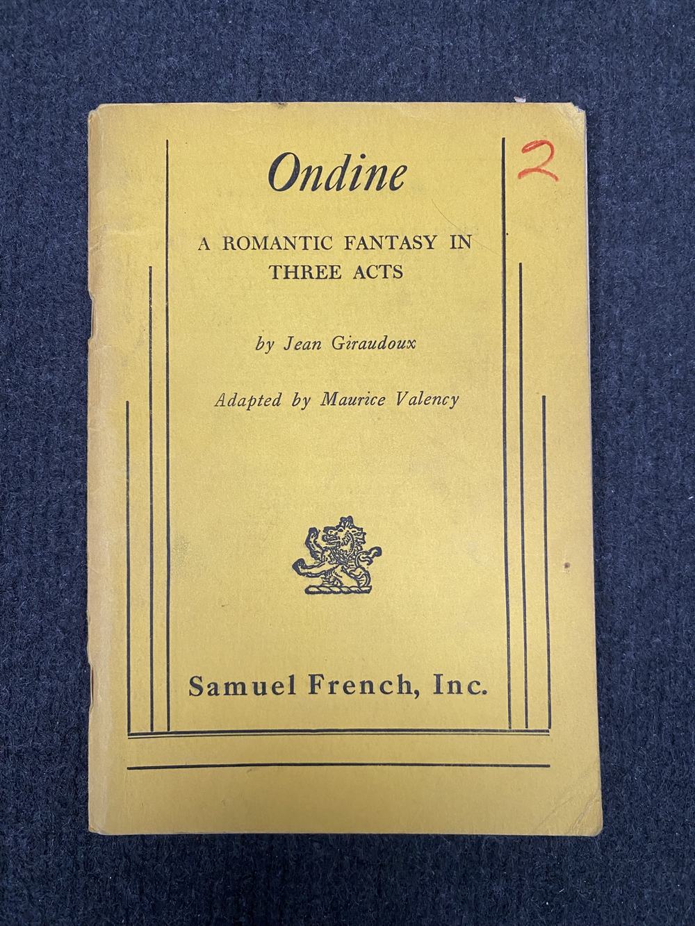 Ondine : A Romantic Fantasy in Three Acts, photograph of this copy