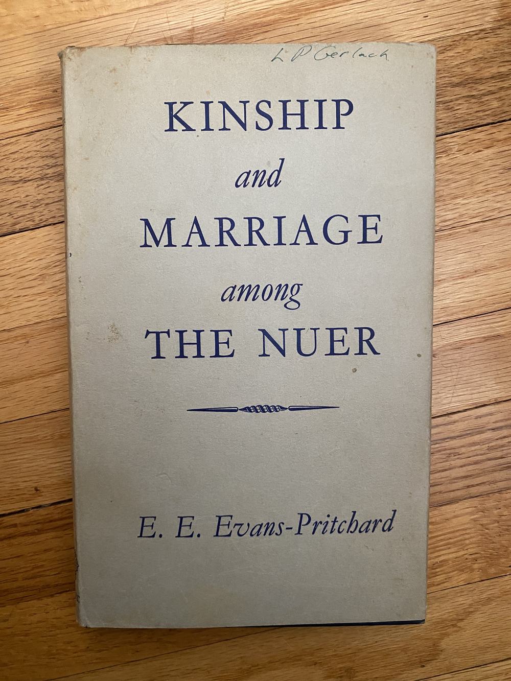 Kinship and Marriage Among the Nuer, photograph of this copy