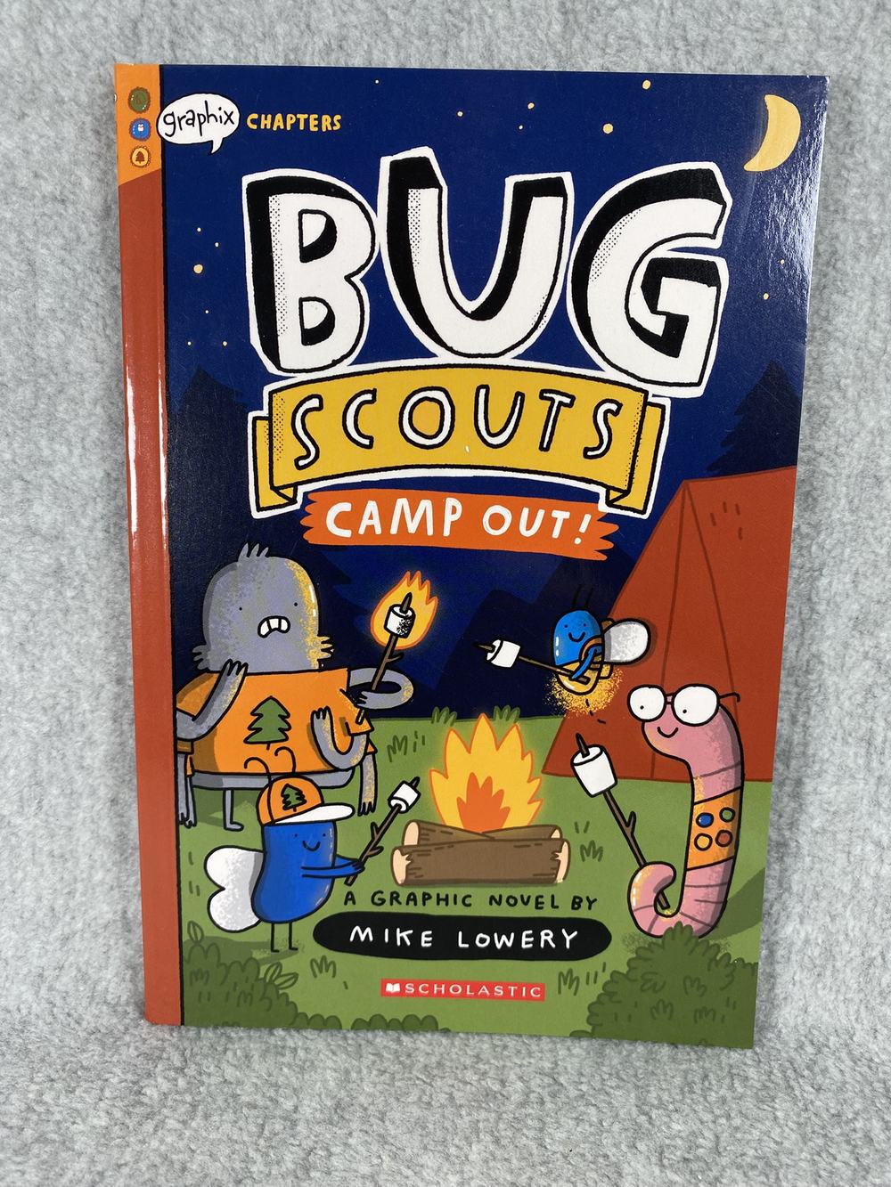 Camp Out!: A Graphix Chapters Book (Bug Scouts #2), photograph of this copy