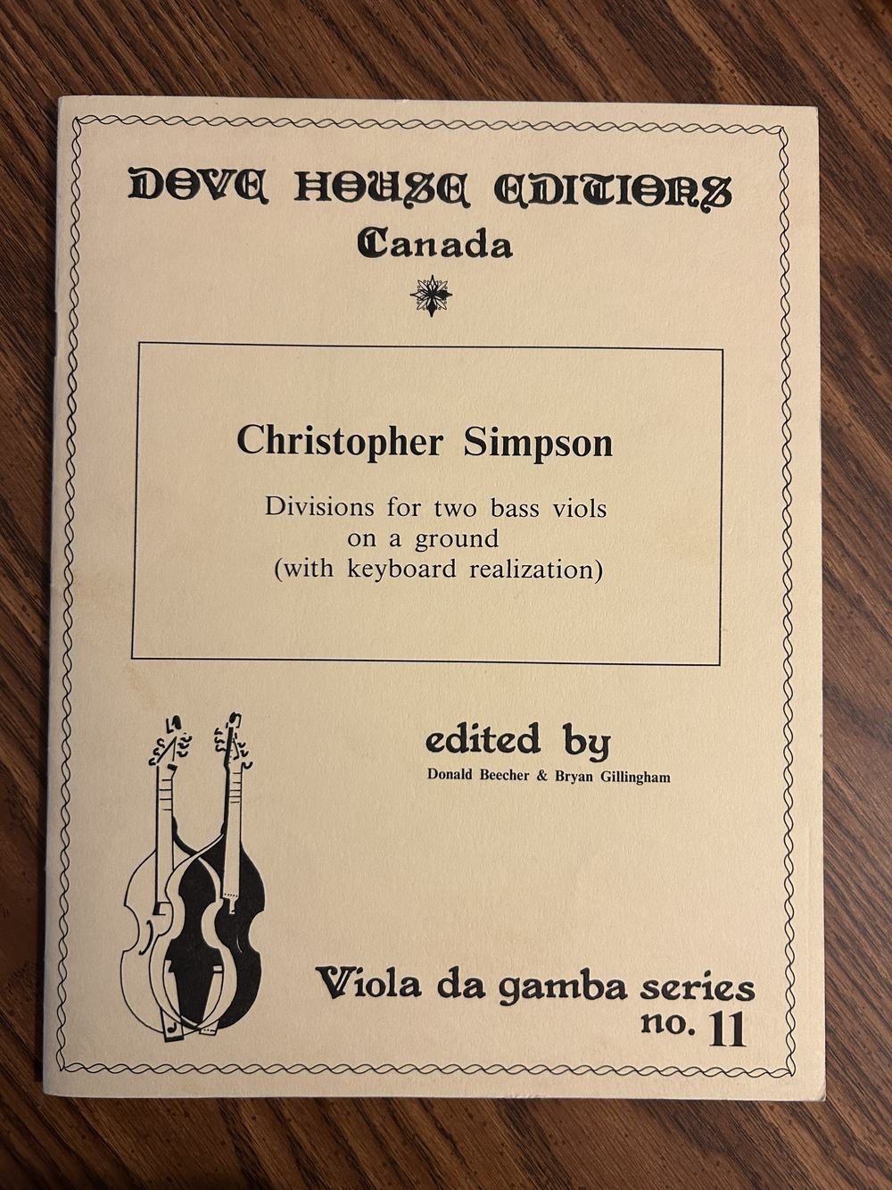 Divisions for two bass viols on a ground (Viola da Gamba, no. 11), photograph of this copy