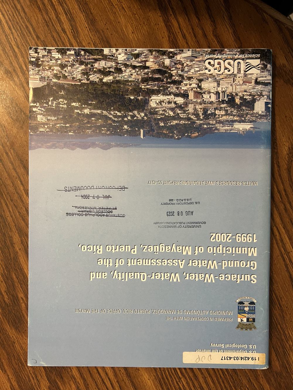 Surface-Water, Water-Quality, and Ground-Water Assessment of the Minicipio of Mayagüez, Puerto Rico, 1999--2002 (Water-Resources Investigations Report 03-4317), photo 1 of 7