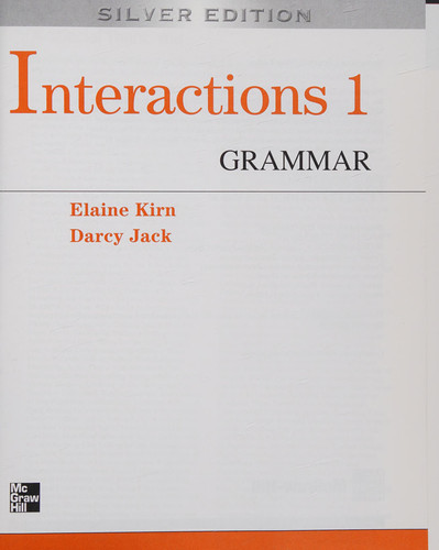 Interactions 1 Grammar, Silver Edition (Student Book) (publisher cover image)