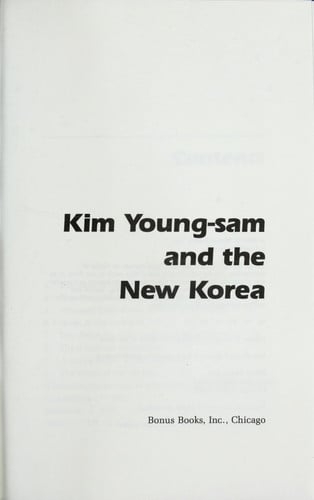 Kim Young-sam and the New Korea (publisher cover image)