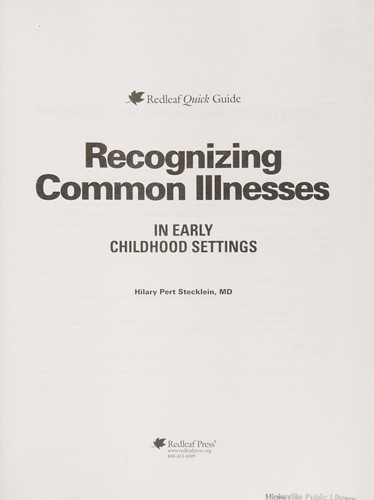 Recognizing Common Illnesses in Early Childhood Settings (publisher cover image)